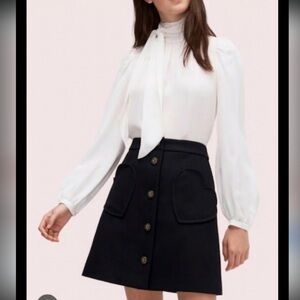 NWT Kate Spade Black Spade Pocket Skirt Size 12